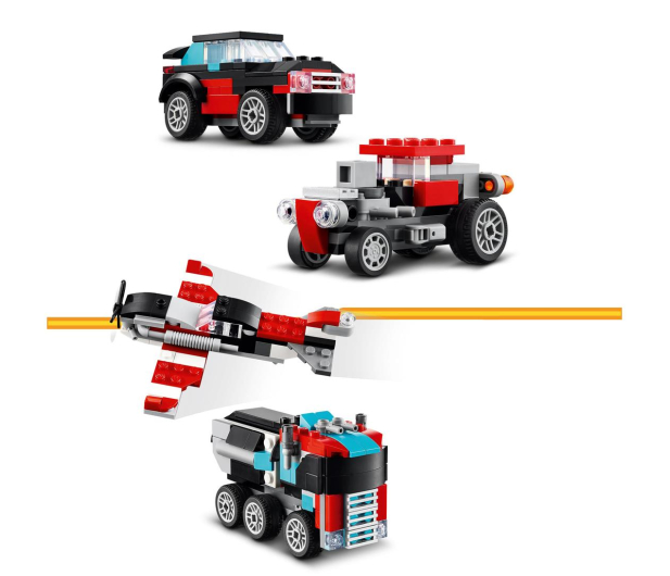 LEGO Creator 3 w 1 Ciężarówka z platformą i helikopterem 31146 - 1202658 - zdjęcie 4